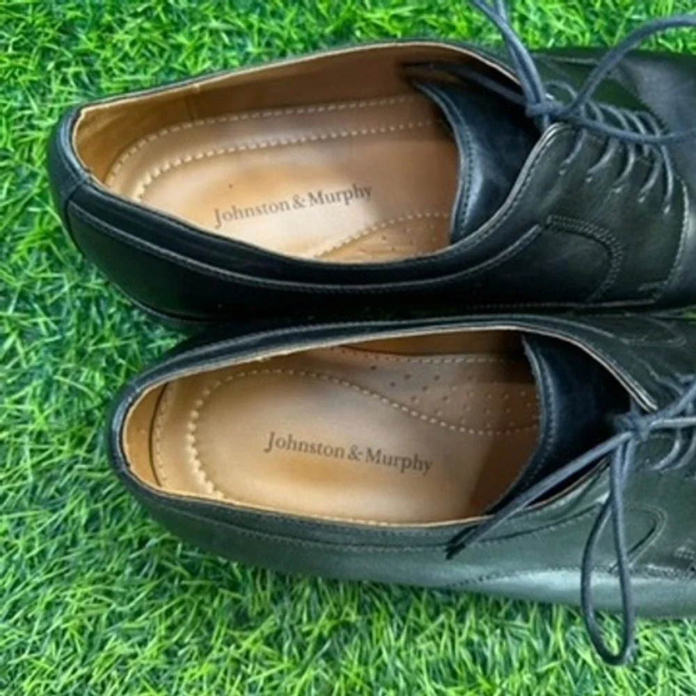 Johnston & Murphy Mens‎ 14M Cap Toe Oxford Dress Shoes Black Leather Classic